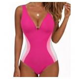 Small MOYIKO Womens One Piece Swimsuit Slimming Tu