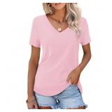 Size XL JYLFC Womens T-shirts V Neck Short Sleeve