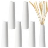 5 Pieces White Ceramic Vases for Home Decor 7.09 i