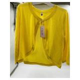 Size large bright yellow Chiclily cropped cardigan