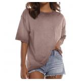 Size XL- MOSHU Oversized T Shirts for Women Short