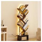 Casacomoda 6 Tier Tree Bookshelf, Bookcase with LE