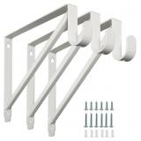 Heavy Duty Closet Shelf and Rod Brackets (White, 3