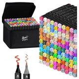Alcohol Markers,120 Colors Dual Tip Art Marker,Dra