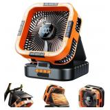 KIMMOO Solar Camping Fan with Light-10000mAh Recha