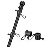IHOMEPARK Black Flag Pole for Outside House Yard P