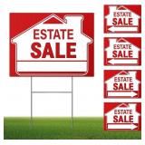 5 Pack Estate Sale Signs Set - 16 x 12 Inch Double