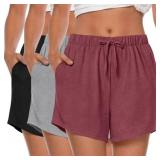 Size XL MOSHU 3 Pack Womens Pajamas Shorts Drawstr