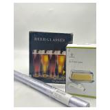 Lot of Kitchen Supplies, Includes 4 PCs Beer Glass