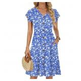 Size XL Fantaslook Women Summer Dresses V Neck Ruf