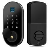 Door lock is black and grey metal- OHWOAI Smart Bi