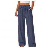 Size large Fantaslook Linen Wide Leg Pants for Wom