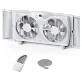 shinic Twin Window Fan, 9-Inch Blades Reversible A