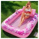 Blue SLOOSH Inflatable Tanning Pool Lounger Float,