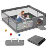 Babyeap Baby Playpen With Mat,50"x50"Play Pen for
