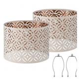 NATYSWAN Pink Lamp Shades Set of 2, Universal Drum