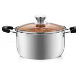 P&P CHEF 4 Qt Stockpot with Lid, Stainless Steel C