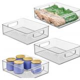 iDesign Plastic Stackable Pantry Bin, Set of 4, Cl