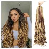 French Curl Braiding Hair Extensions 8 Packs Croch