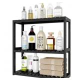Bamworld Bathroom Shelves for Storage, Small Black