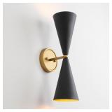 Modern Black Gold Wall Sconce, Indoor Hardwired Wa