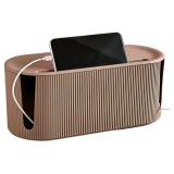Cable Management Box,Desk Cord Organizer with Groo