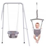 Baby Jumper & Swing Set, Grey, Indoor/Outdoor Use
