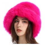 Reyox Women Winter Fuzzy Bucket Hat Warm Faux Fur