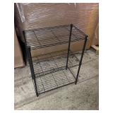 Two tier metal wire shelf black