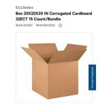 Box 20X20X20 IN Corrugated Cardboard 32ECT 15 Coun