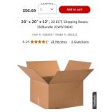 20" x 20" x 12", 32 ECT, Shipping Boxes, 15/Bundle