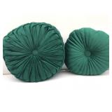 Green round decoy pillows