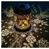 Hanging Solar Lantern Yard Decor, Butterfly & Flow