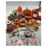 Large Lot of Fall Themed Items Including Tabletop