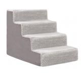 4-Step Grey Dog Stairs for Sofa, Bed, Home Etc