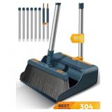 BIMZUC Broom and Dustpan Set for Home, Extendable