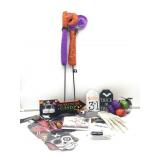 Lot of multiple Halloween items, table cover, door
