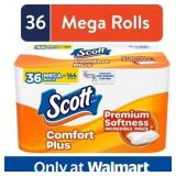 Scott ComfortPlus Toilet Paper, 36 Mega Rolls