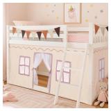 3 Panel Bunk Bed Curtains for Bottom Loft Bed Tent
