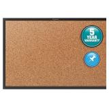 Quartet Cork Bulletin Board 36"W x 24"H Pin Board,