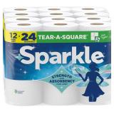 Sparkle Tear-A-Square Paper Towels, 12 Double Roll