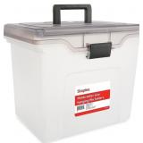 Lot of 3 Staples File Box Portable Storage Tote, L
