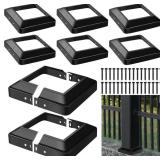 Tandefio 7 Pcs 4x4" Metal Post Skirt with Screw, S