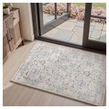 SIXHOME Floral Area Rug, Washable Non-Slip Traditi