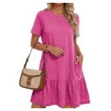 Size medium MOSHU Crew Neck Dresses for Women Shor