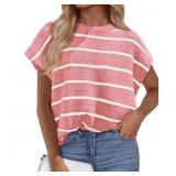 Size large PRETTYGARDEN Womens Summer Short Sleeve