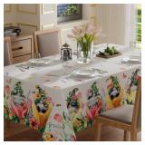XCHI Tulips Gnomes Flowers Spring Tablecloth Recta