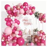 CANREVEL 125Pcs Pink Balloon Garland Arch Kit, Hot