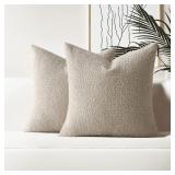 HAUSSY Pack of 2 Boucle Textured Throw Pillow Cove