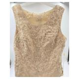 Size 14 champagne-gold sleeveless wedding dress bo